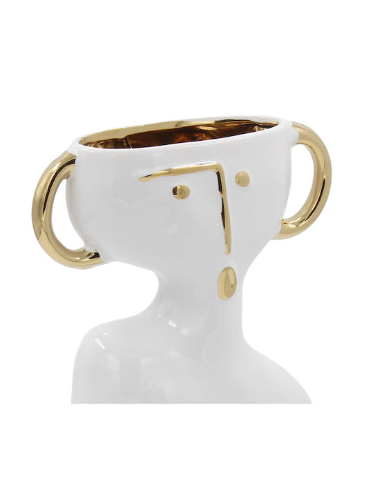 Keskor Decorative Vase White 17x8x32cm