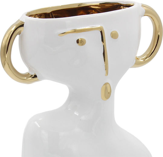 Keskor Βάζο Κεραμικό Λευκό Φ17xΥ32cm