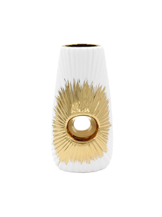 Keskor Decorative Vase White 12x8x24cm