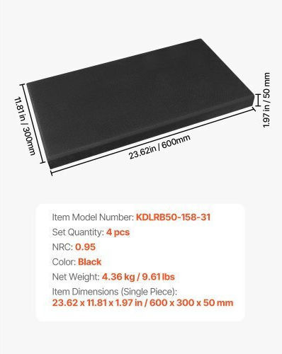 3D Wall Panels Adhesive Black 59.944x29.972cm 4 Pieces