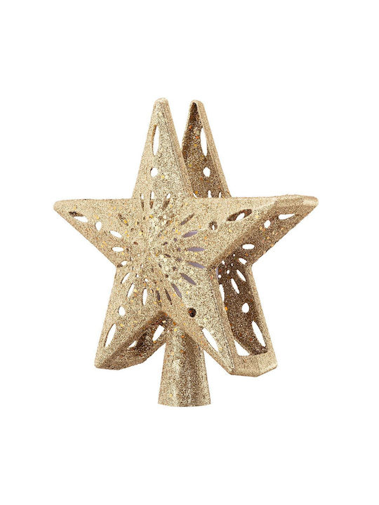 Top Star Gold with Glitter Illuminated 25x26cm