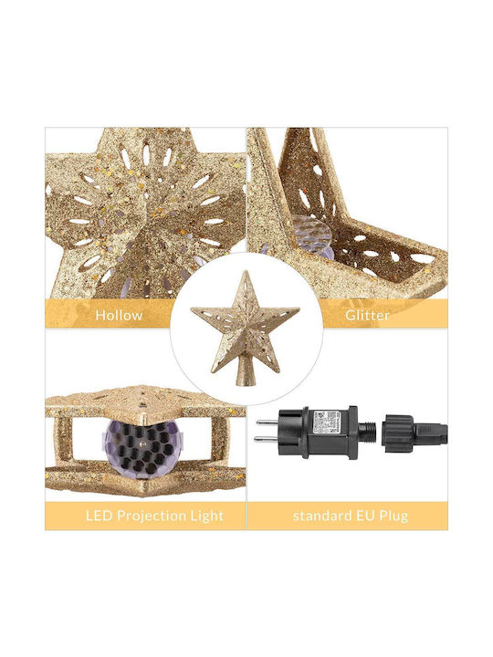 Top Star Gold with Glitter Illuminated 25x26cm