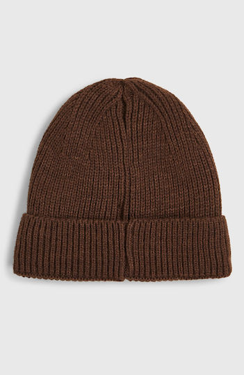 Beanie Unisex Fleece Σκούφος Πλεκτός σε Καφέ χρώμα
