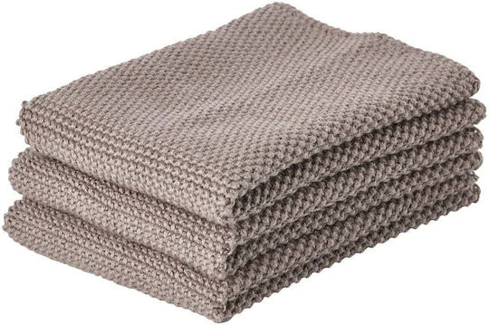 Zone Denmark Towel from 100% Cotton in Gray Color 27x27cm 3pcs Zone Denmark Towel from 100% Cotton in Gray Color 27x27cm 3pcs