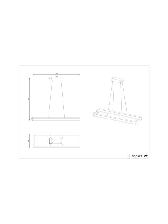 Trio Lighting Κρεμαστό Φωτιστικό Μαύρο