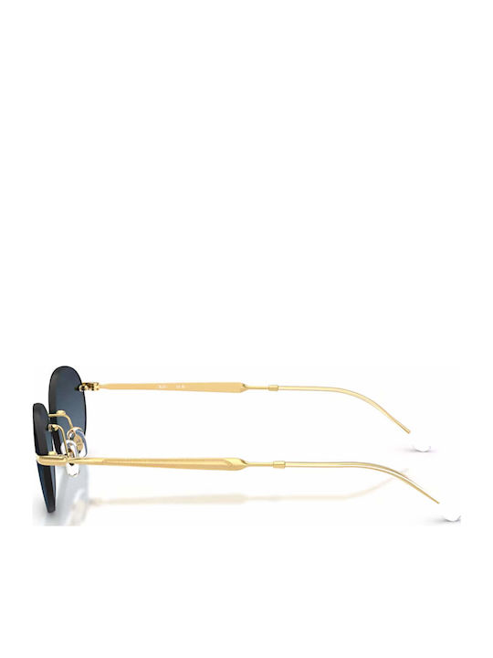 Ray Ban Women's Sunglasses with Gold Metal Frame and Blue Gradient Lens RB3767 001/4C