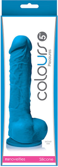 Ns Novelties Colours Pleasures Dildo Реалистично дилдо с тестиси Светлосин