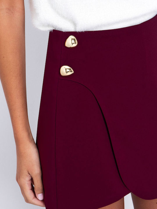 Women's High-waisted Shorts Burgundy