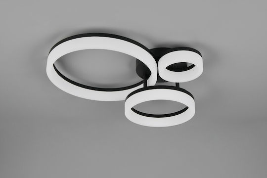 Trio Lighting Πλαφονιέρα Οροφής Μαύρη με Ενσωματωμένο LED