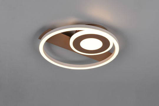 Trio Lighting Πλαφονιέρα Οροφής Καφέ με Ενσωματωμένο LED