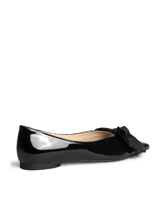 Synthetic Leather Ballerinas Black