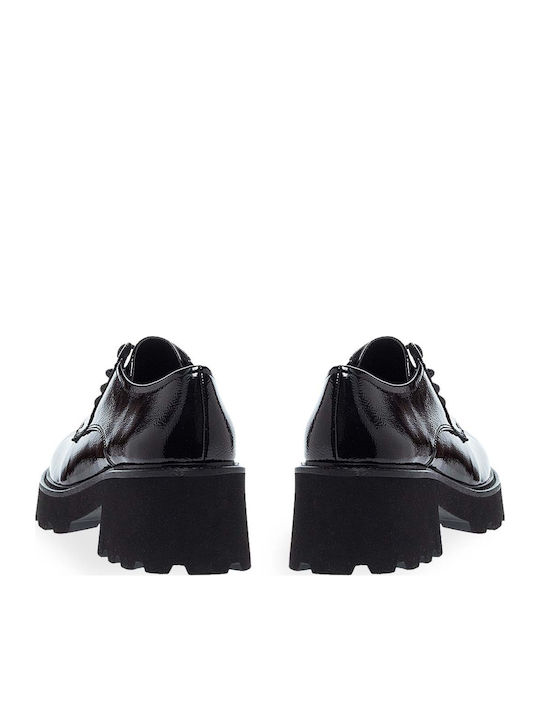 Women's Patent Leather Oxford Shoes Black