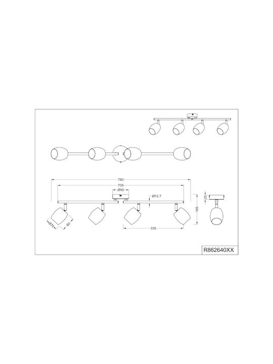 Trio Lighting Σποτ σε Μαύρο Χρώμα