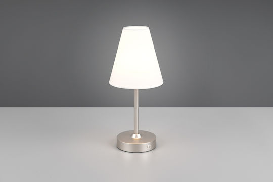 Trio Lighting Metall Tischlampe LED mit Silber Schirm und Basis