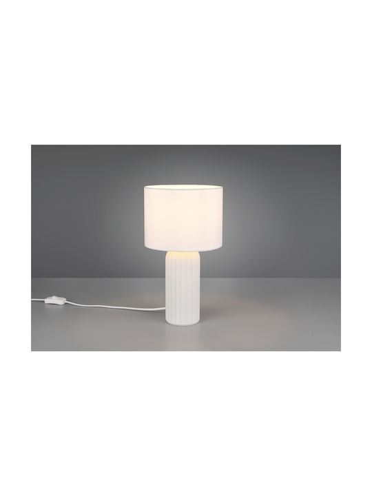 Trio Lighting Ceramică Lampă de masă cu Abajur Alb și Bază