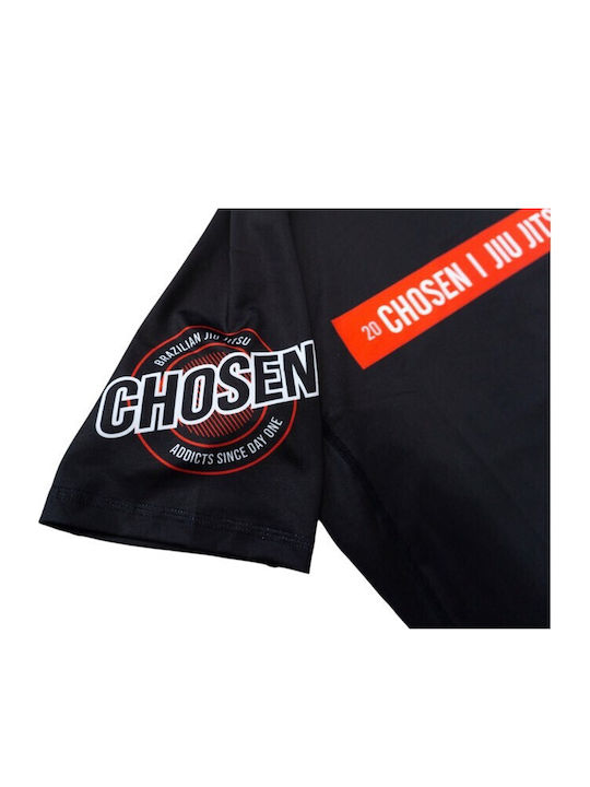 Chosen Ανδρική Κοντομάνικη Μπλούζα CHRS155 για Jiu-Jitsu Μαύρη