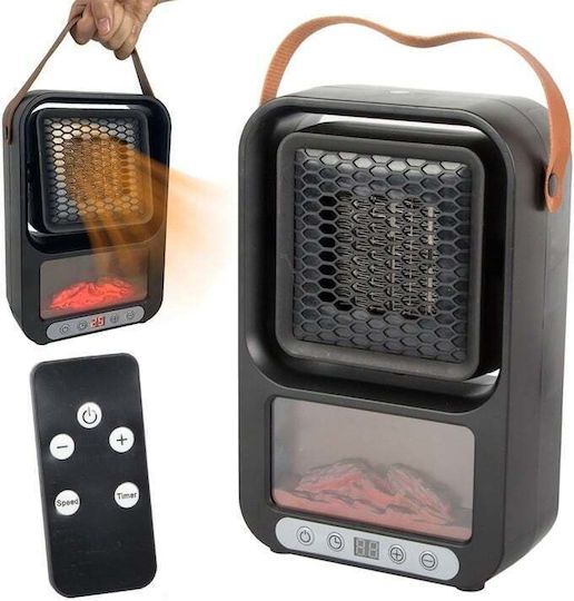 Fan Heater Room Floor Black 500W
