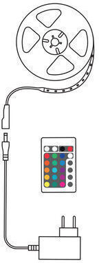 Modee Lighting LED Strip Battery RGBWW Light 5m with Power Supply & Remote Control
