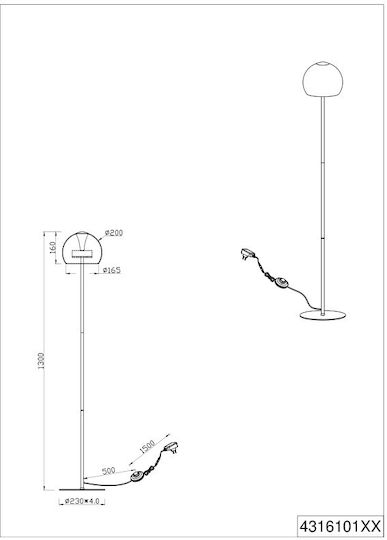 Trio Lighting Flynt Лампа за под Сребрист Trio Lighting Flynt Лампа за под Сребрист