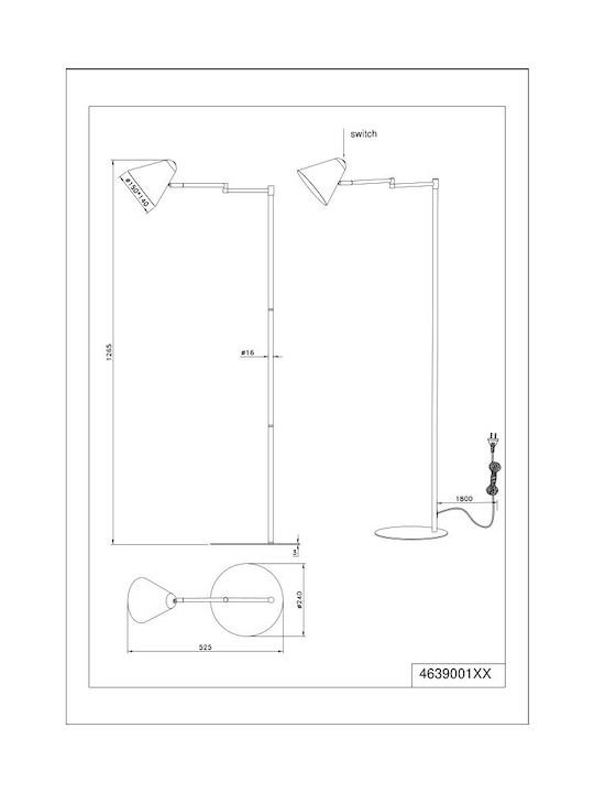 Trio Lighting Cosima Φωτιστικό Δαπέδου Πορτοκαλί