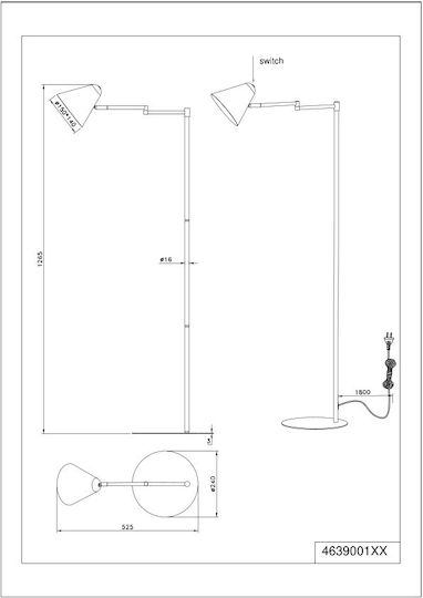 Trio Lighting Cosima Φωτιστικό Δαπέδου Γκρι