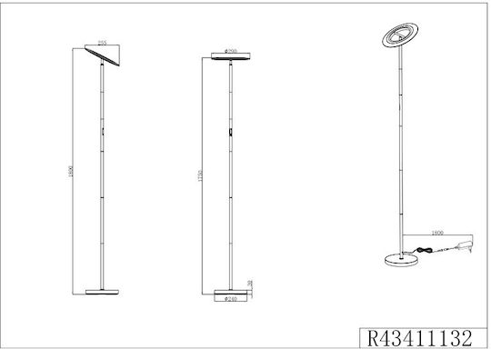Trio Lighting LED Floor Lamp with Cool White Light Black