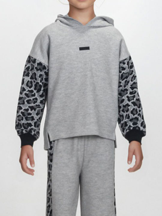 Kids' Set with Pants Winter 2pcs Gray Animal