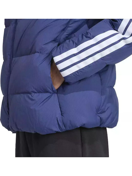 Essentials 3 Stripes Jacke Puffer Wasserdicht Blue