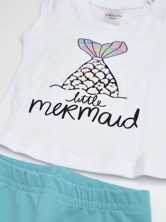 Set pentru copii cu șorturi Vară 2buc White/yellow Little Mermaid