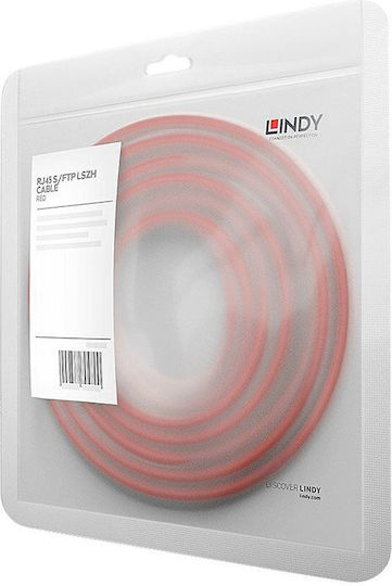 Lindy S/FTP Cat.7 (10Gbps) Καλώδιο Δικτύου Ethernet 15m Κόκκινο