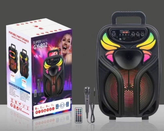 Karaoke Speaker with Wireless Microphone and Lighting Effects GY-802 Black