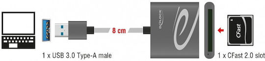DeLock Kartenleser USB 3.0 für CFast Schwarz