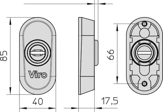 Viro Defender Lock Aluminium doors Gold