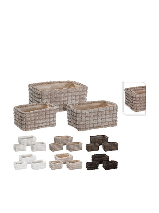 Koopman Set of Decorative Baskets Straw Beige 3pcs