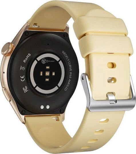 Weofly Curve 46mm Smartwatch with Heart Rate Monitor (Gold)