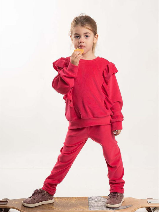 Kids Sweatpants Set Fuchsia 2pcs