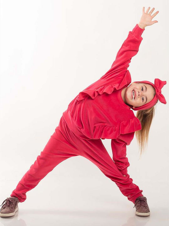 Kids Sweatpants Set Fuchsia 2pcs