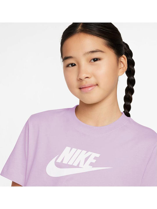 Kids' Crop Top Short Sleeve Lilac Sportswear Crop Futura