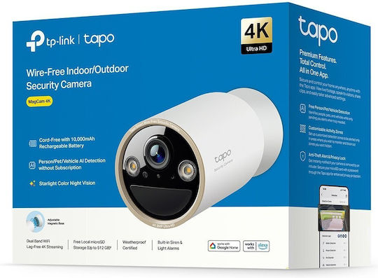TP-LINK Tapo C460 v1 IP Surveillance Camera Wi-Fi 4K Waterproof Battery Powered with Two-Way Communication and Lens 4mm