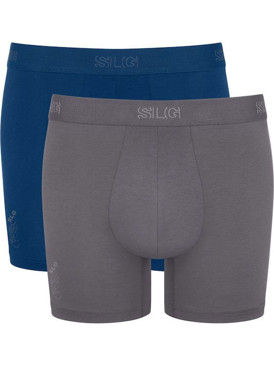 Short Men's Boxers Blue/Dark Grey 2Pack