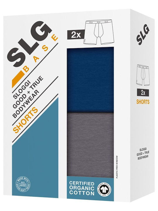 Short Men's Boxers Blue/Dark Grey 2Pack