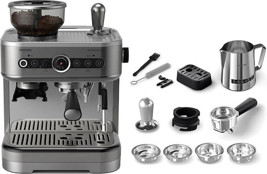 Philips Coffee Machine 1050W Налягане 15бар с мелачка Сребриста