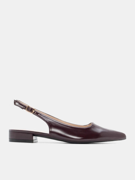Γυναικείες Μπαλαρίνες Slingback με Λουράκι σε Μπορντό Χρώμα