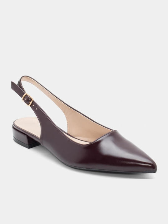 Γυναικείες Μπαλαρίνες Slingback με Λουράκι σε Μπορντό Χρώμα