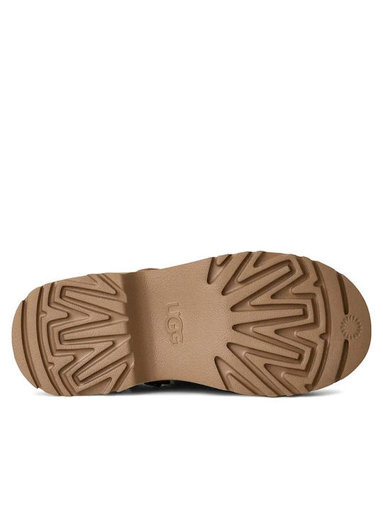 Closed-Toe Leather Women's Brown Slippers