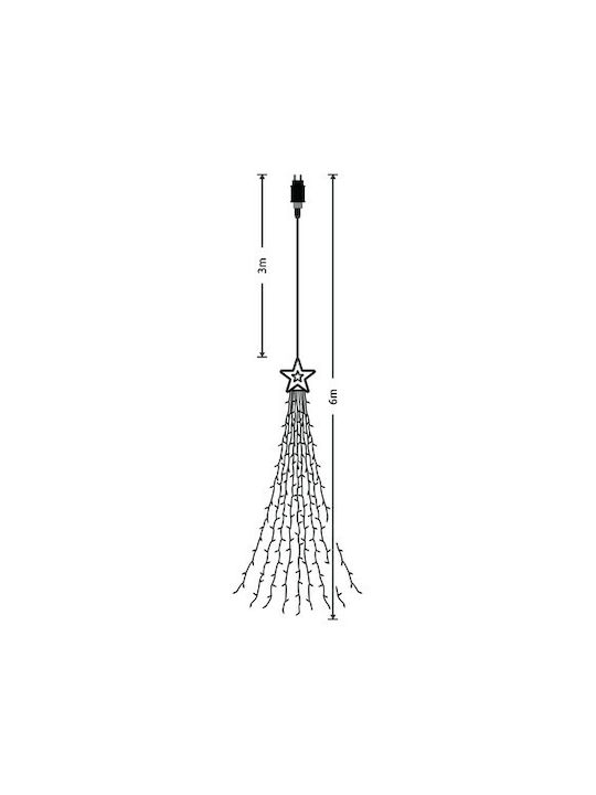 300 Lights LED 3m. Cold White in String 1pcs