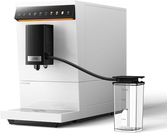 Mova Virtuoso 10 Pro Αυτόματη Μηχανή Espresso 1500W Πίεσης 19bar για Cappuccino με Μύλο Άλεσης Λευκή