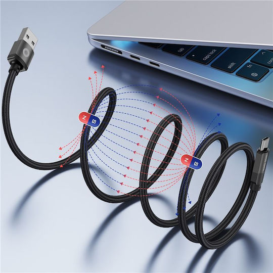 Mobile Origin Magnetisch USB 2.0 Kabel USB-C männlich - USB-A 27W Schwarz 1m