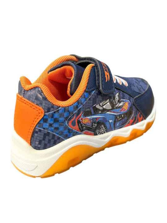 Kids Sneakers with Hoop & Loop Closure and Lights Blue