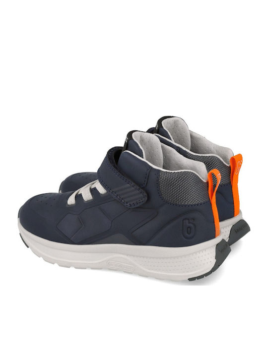 Anatomic Leather Kids Ankle Boots with Hoop & Loop Closure Blue